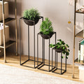Siyah Metal Saksılık 3'lü Set - Siyah
