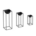 Siyah Metal Saksılık 3'lü Set - Siyah