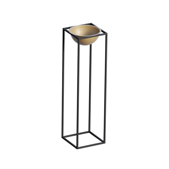 Siyah-Altın Metal Saksılık Stand - Siyah