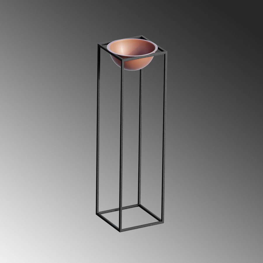 Siyah-Bakır Metal Saksılık Stand - Siyah