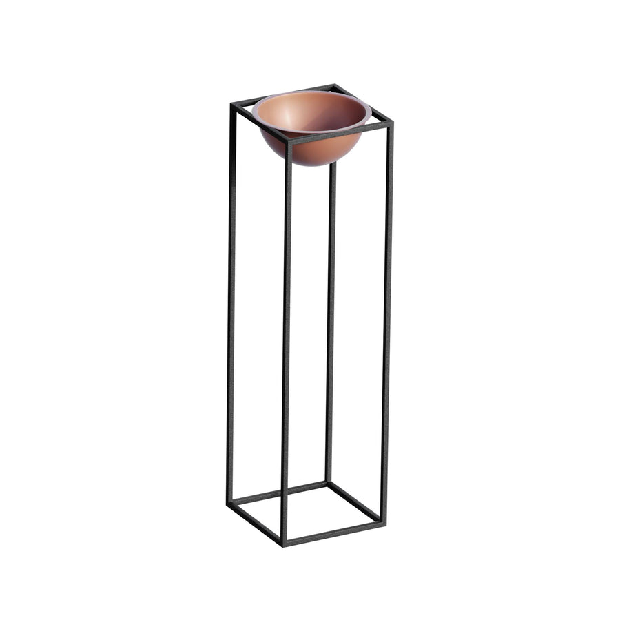 Siyah-Bakır Metal Saksılık Stand - Siyah
