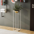 Beyaz-Altın Metal Saksılık Stand - Beyaz