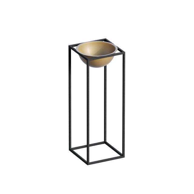 Siyah-Altın Metal Saksılık Stand Kısa - Siyah