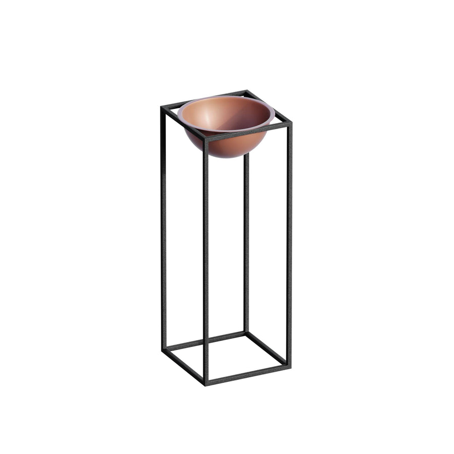 Siyah-Bakır Metal Saksılık Stand Kısa - Siyah