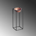 Siyah-Bakır Metal Saksılık Stand Kısa - Siyah