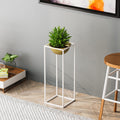 Beyaz-Altın Metal Saksılık Stand Kısa - Beyaz
