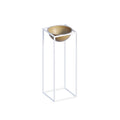 Beyaz-Altın Metal Saksılık Stand Kısa - Beyaz