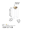Beyaz-Altın Metal Saksılık Stand Kısa - Beyaz