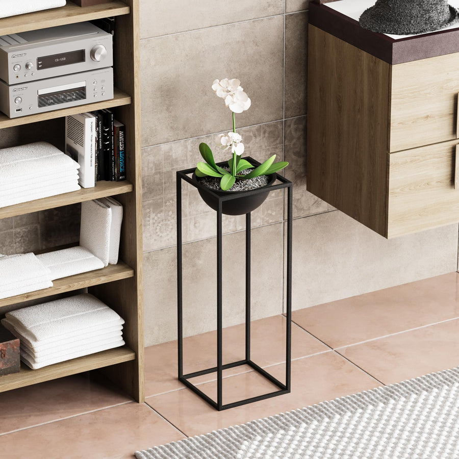 Siyah Metal Saksılık Stand Kısa - Siyah