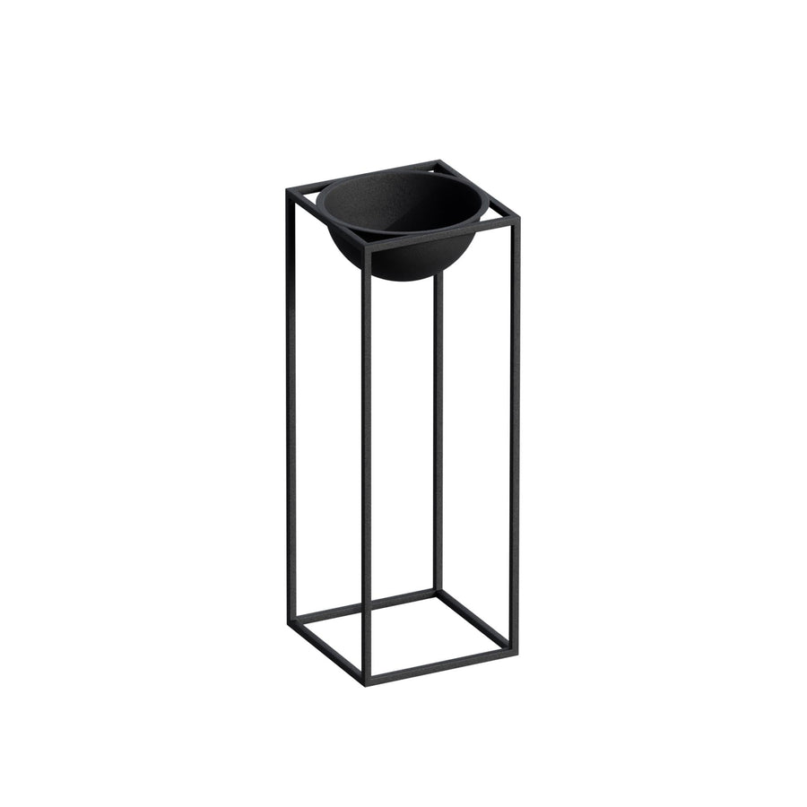 Siyah Metal Saksılık Stand Kısa - Siyah