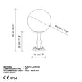 Küre Bahçe Metal Bollard Armatür - Siyah