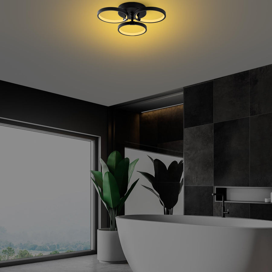Halka Modern LED Plafonyer - Siyah