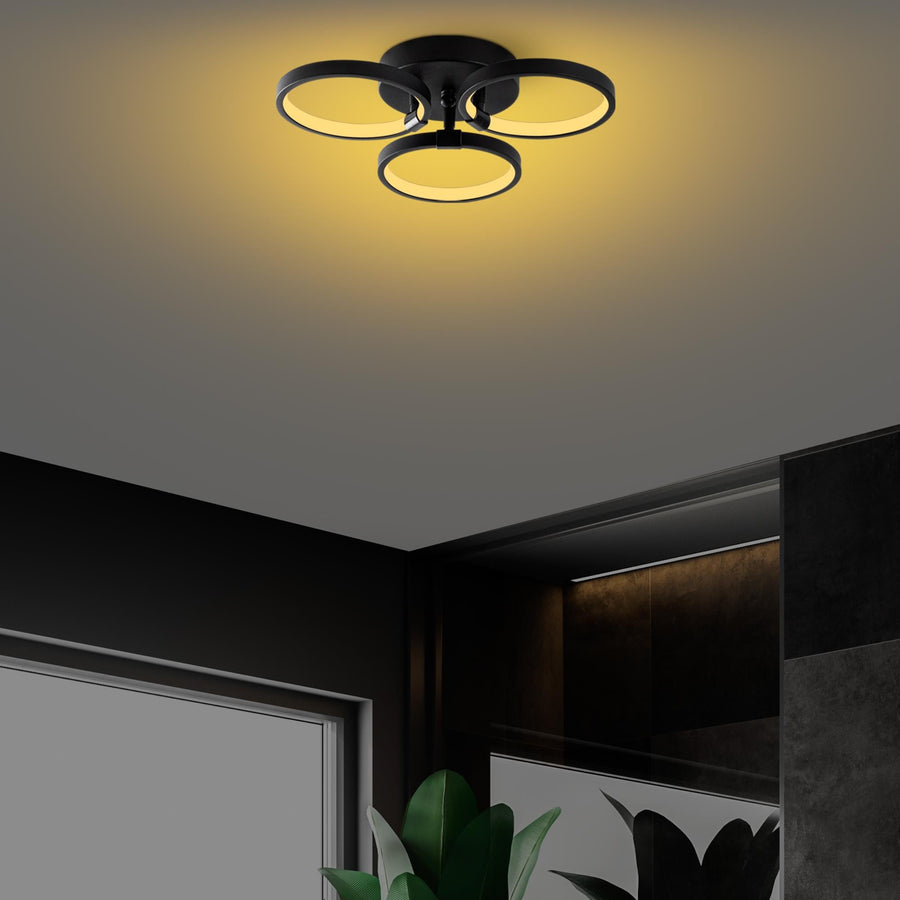 Halka Modern LED Plafonyer - Siyah