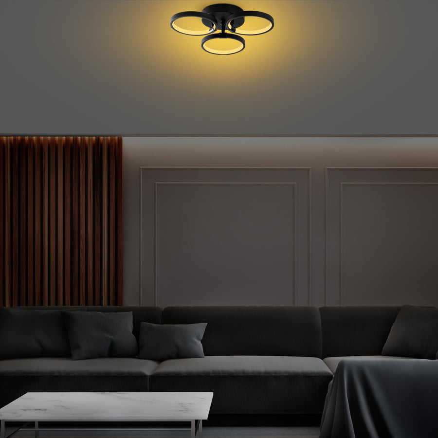 Halka Modern LED Plafonyer - Siyah