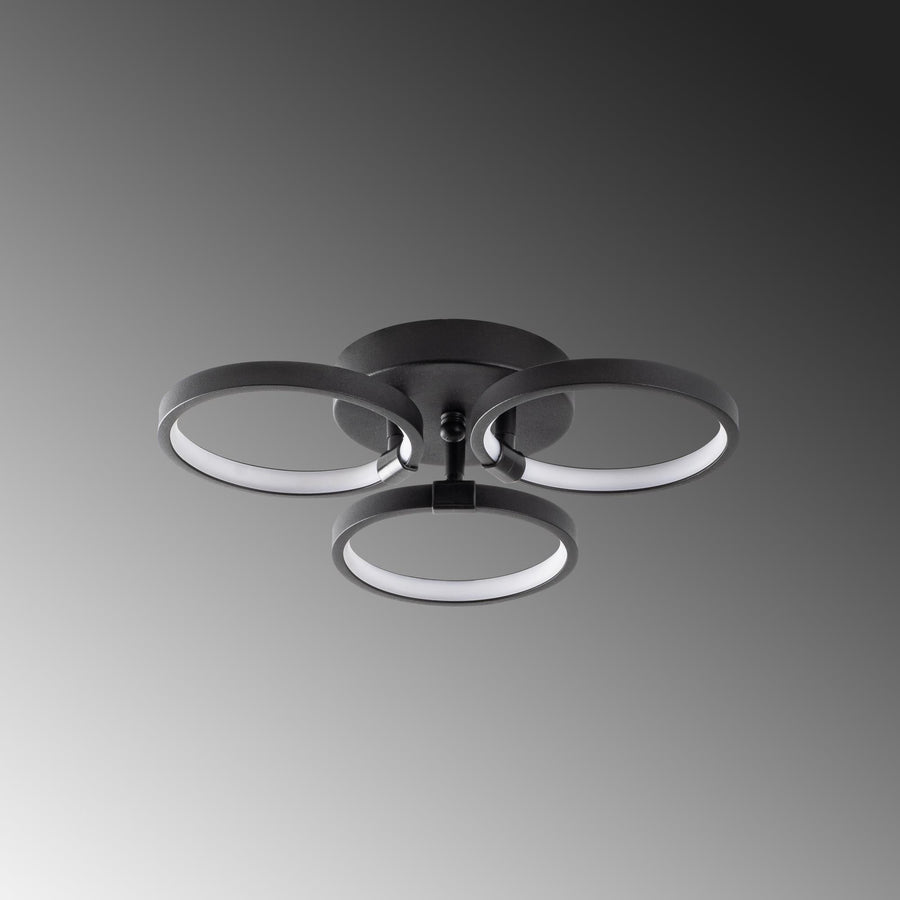 Halka Modern LED Plafonyer - Siyah