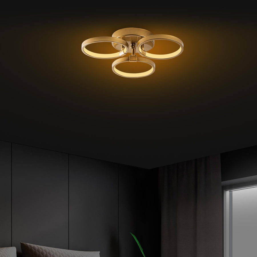 Halka Modern LED Plafonyer - Altın