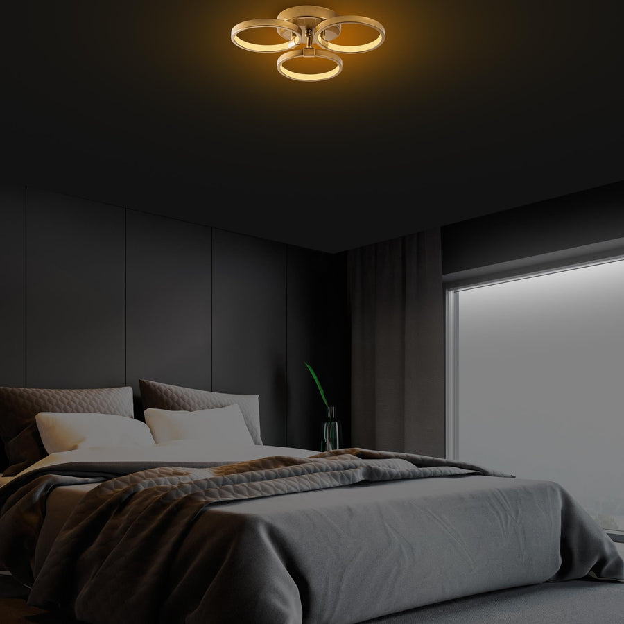 Halka Modern LED Plafonyer - Altın
