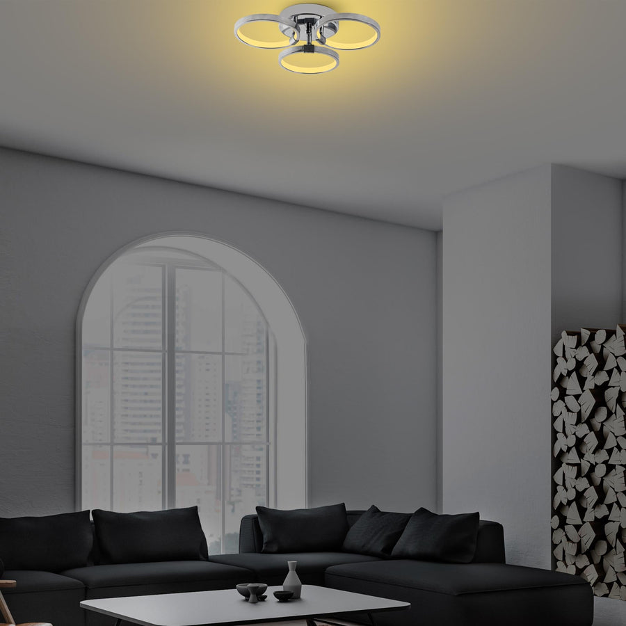 Halka Modern LED Plafonyer - Gümüş