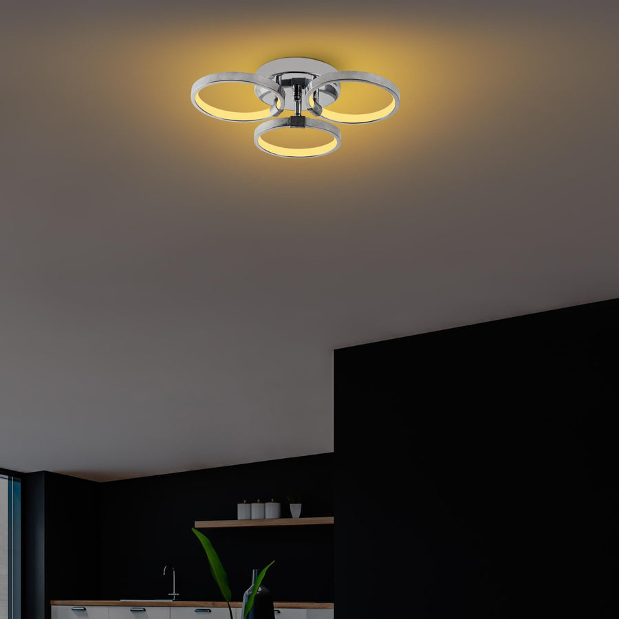 Halka Modern LED Plafonyer - Gümüş