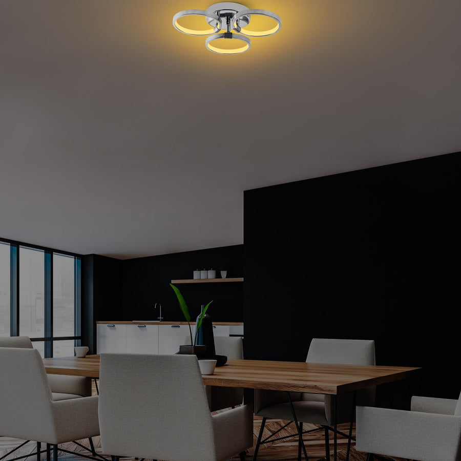 Halka Modern LED Plafonyer - Gümüş