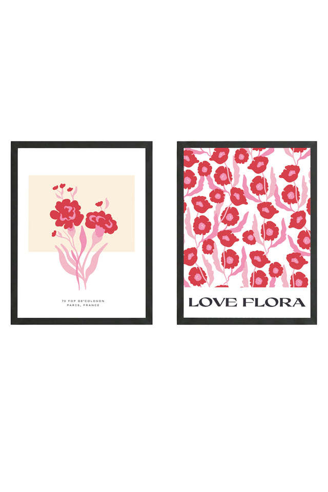 Ahşap Siyah Çerçeveli Sanatsal 2'li Set Tablo | Huhu169