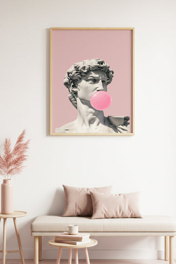 Doğal Ahşap Çerçeveli Figüratif Tablo - Pembe ve Klasik Sanat | huhu1765