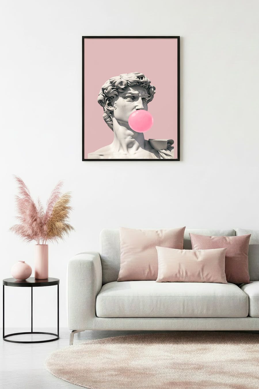 Doğal Ahşap Çerçeveli Figüratif Tablo - Pembe ve Klasik Sanat | huhu1765