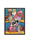 Doğal Ahşap Çerçeveli Retro Grafik Desenli Tablo - Skateboard | huhu1800