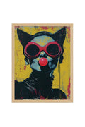 Doğal Ahşap Çerçeveli Pop Art Desenli Tablo - Sarı-Kırmızı | huhu1841
