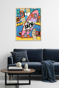 Doğal Ahşap Çerçeveli Vintage Skateboard Tablo - Pop Art Grafikleri | huhu1892