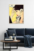 Doğal Ahşap Çerçeveli Pop Art Desenli Tablo - Retro Sohbet | huhu1942