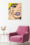 Doğal Ahşap Çerçeveli Duygusal Portre İllüstrasyon Tablo - Pop Art | huhu1997