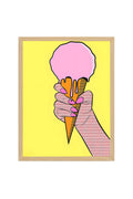 Doğal Ahşap Çerçeveli Pop Art Desenli Tablo - Yaz Temalı | huhu2009