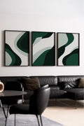 Ahşap Siyah Çerçeveli Minimalist 3’lü Tablo | Huhu204