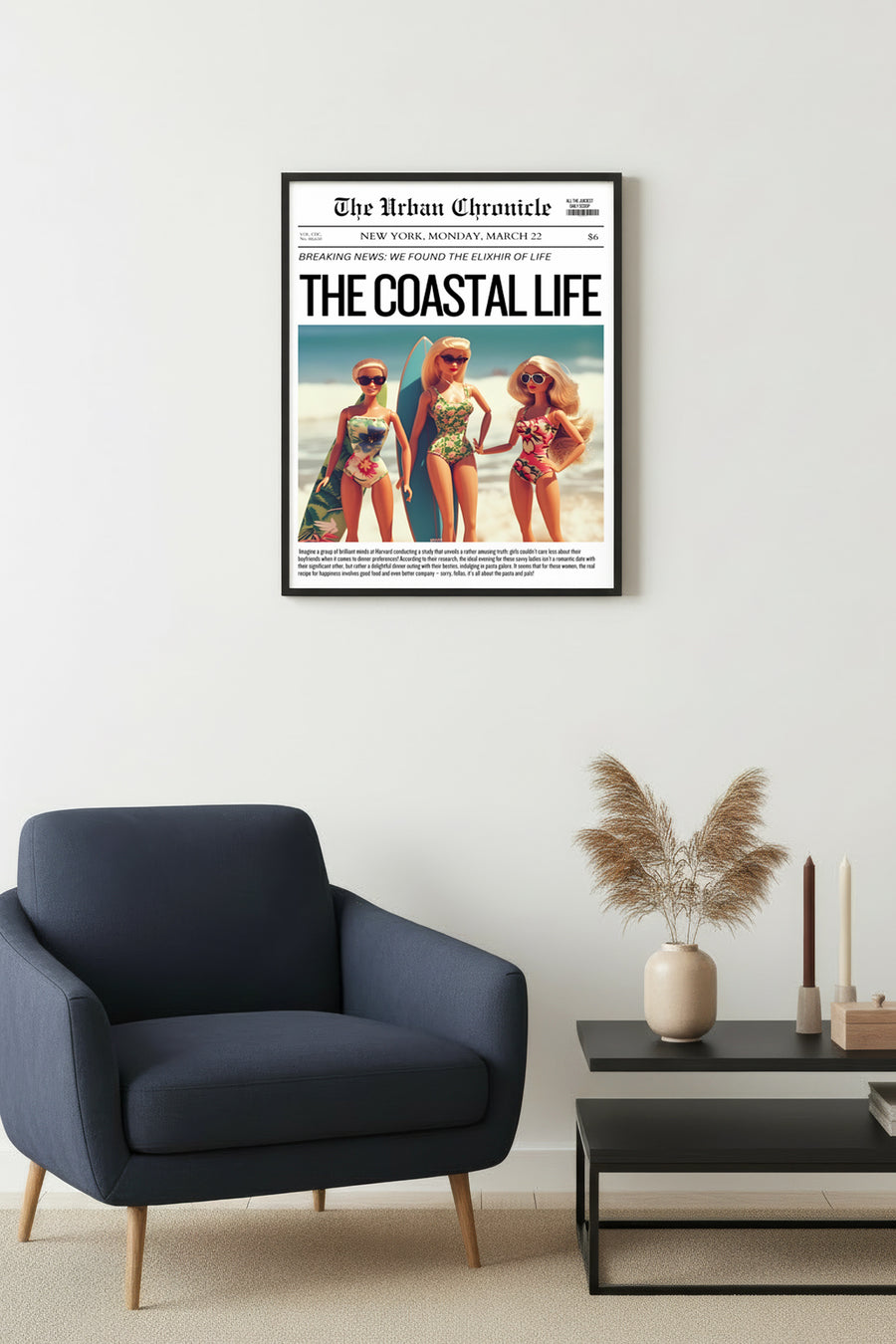 Doğal Ahşap Çerçeveli Retro Tablo - Coastal Life Tema Tablo | huhu2074