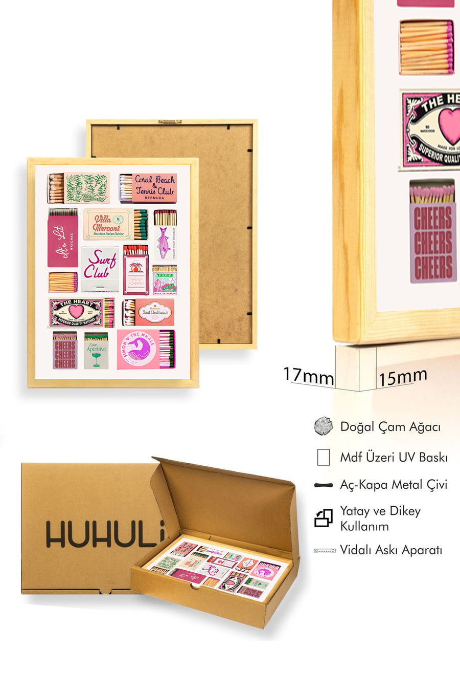 Doğal Ahşap Çerçeveli Retro Tablo - Vintage ve Klasik Dekoratif Baskı | huhu2086