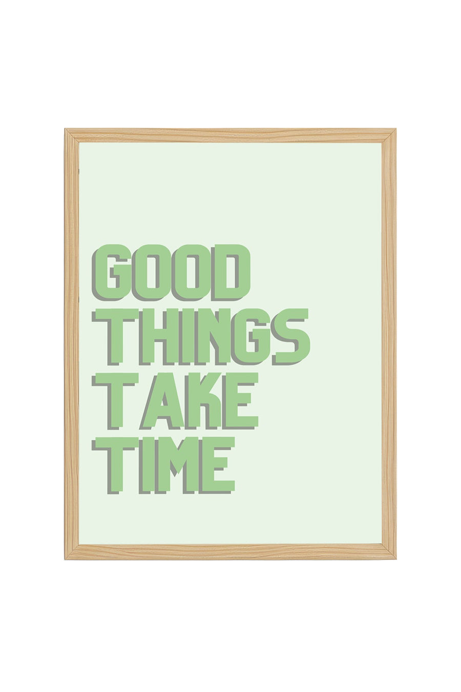 Doğal Ahşap Çerçeveli Retro Tablo - Good Things Take Time Yazı Sanatı | huhu2091
