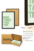 Doğal Ahşap Çerçeveli Retro Tablo - Good Things Take Time Yazı Sanatı | huhu2091