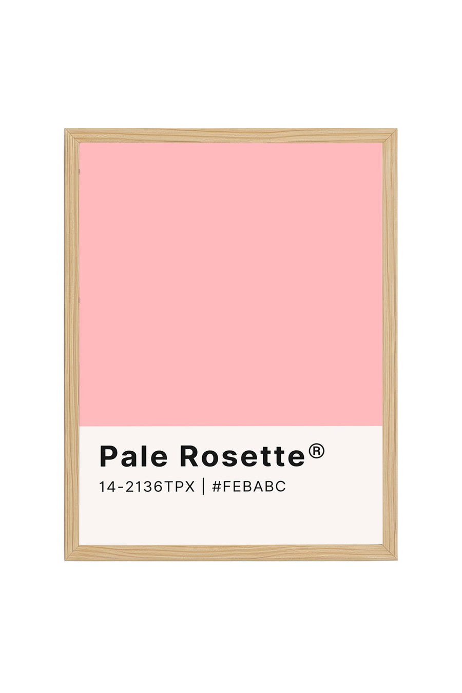 Doğal Ahşap Çerçeveli Retro Tablo - Pastel Pembe Rosette Desenli Tablo | huhu2093