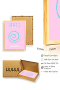 Doğal Ahşap Çerçeveli Pastel Soyut Tablo - Tropikal Spiral Desen | huhu2207