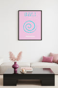 Doğal Ahşap Çerçeveli Pastel Soyut Tablo - Tropikal Spiral Desen | huhu2207