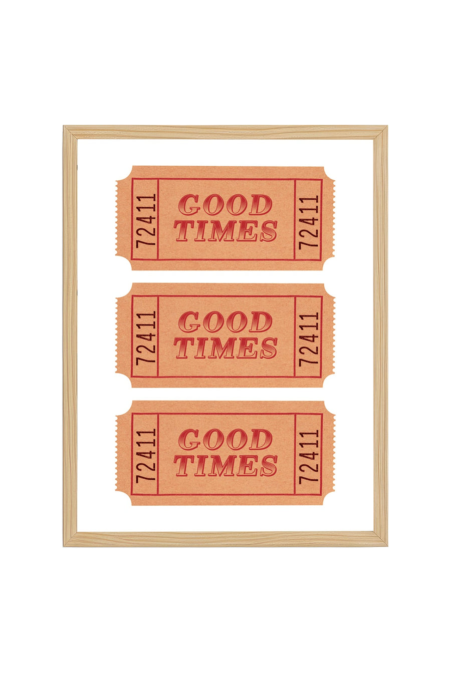 Doğal Ahşap Çerçeveli Retro Typografi Tablo - Good Times Yazısı | huhu2266