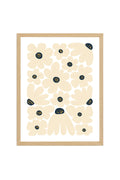 Doğal Ahşap Çerçeveli Retro Floral Desenlü Tablo - Pastel Bahar | huhu2283