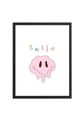 Doğal Ahşap Çerçeveli Retro Smiley Tablo - Eğlenceli Pop Art Desen | huhu2300