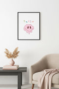 Doğal Ahşap Çerçeveli Retro Smiley Tablo - Eğlenceli Pop Art Desen | huhu2300