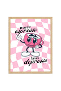 Doğal Ahşap Çerçeveli Retro Tablo - Kahve Temalı Espresso Grafik Tasarım | huhu2302