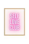 Doğal Ahşap Çerçeveli Pop Art Tablo - Self Love Neon Yazı Tasarımı | huhu2303