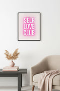 Doğal Ahşap Çerçeveli Pop Art Tablo - Self Love Neon Yazı Tasarımı | huhu2303