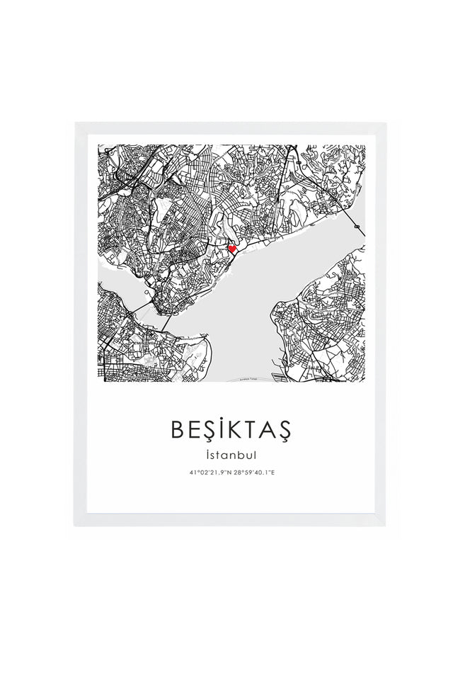 Beyaz Ahşap Çerçeveli Taraftar Tablosu,Tüpraş Stadı Konumu,Hediyelik Taraftar Tablo Huhu232