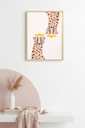 Doğal Ahşap Çerçeveli Retro Leopar Portresi Tablo - Pop Art Hayvan Sanatı | huhu2366